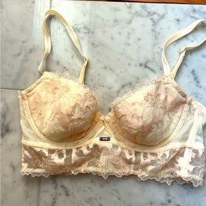 Calvin Klein white and pink lacy bra